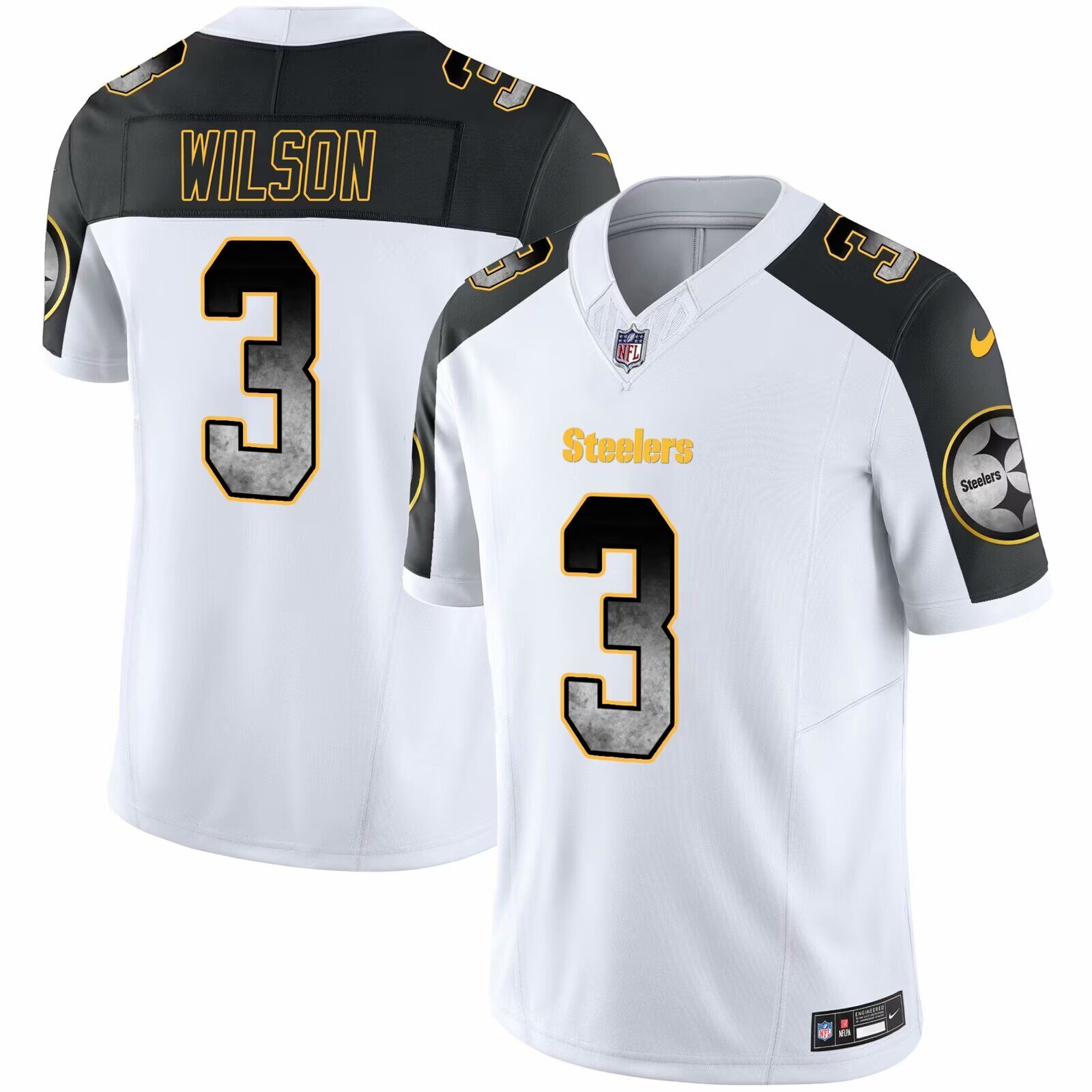 Men Pittsburgh Steelers 3 Wilson white 2024 Nike Limited NFL Jersey